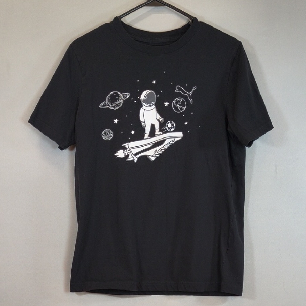 Puma Men's Black/White Space Graphic T-Shirt , Size M